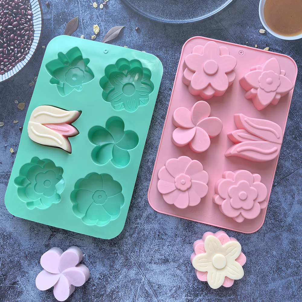 Soap Making Ideas - Moules en silicone pour fleurs, différents
