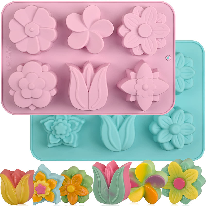 Moules à fleurs en silicone 6  - Soap Making Websites avis et prix