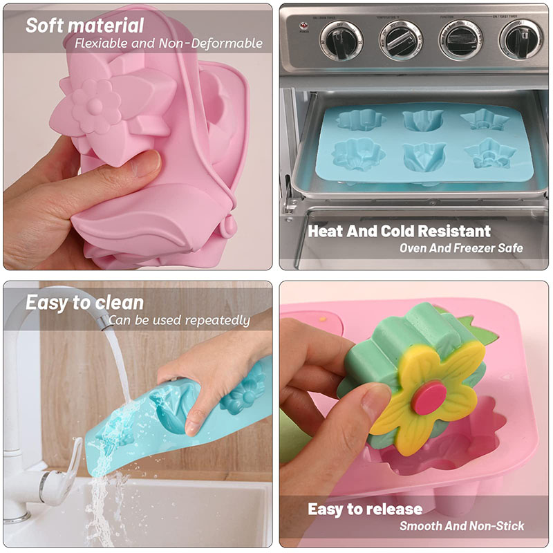 Moules à fleurs en silicone 6  - Soap Making Websites avis et prix